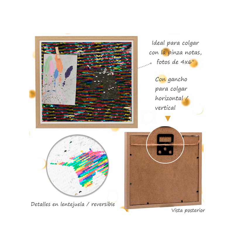 Portaretrato Lentejuela reversible  Glitter Trendy 4x6 Family