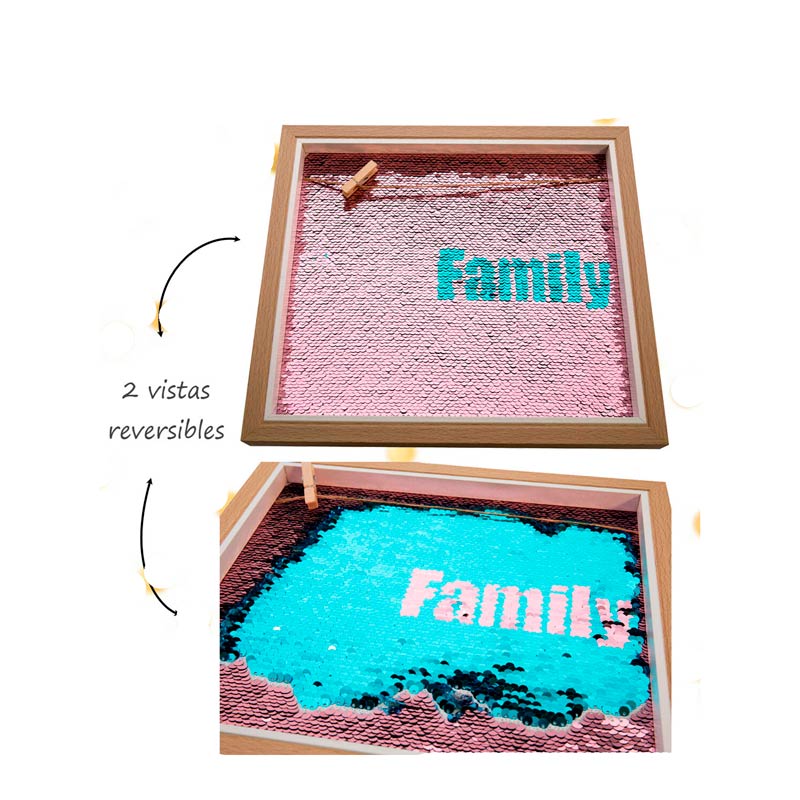 Portaretrato Lentejuela reversible  Glitter Trendy 4x6 Family