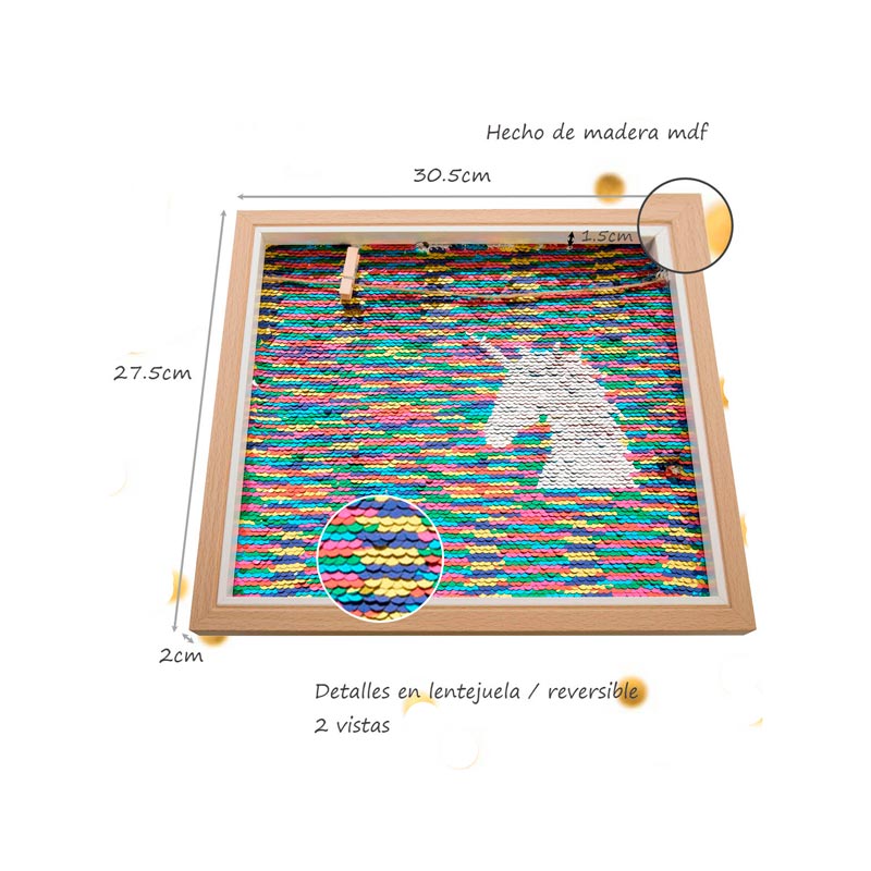 Portaretrato Lentejuela reversible  Glitter Trendy 4x6 Family