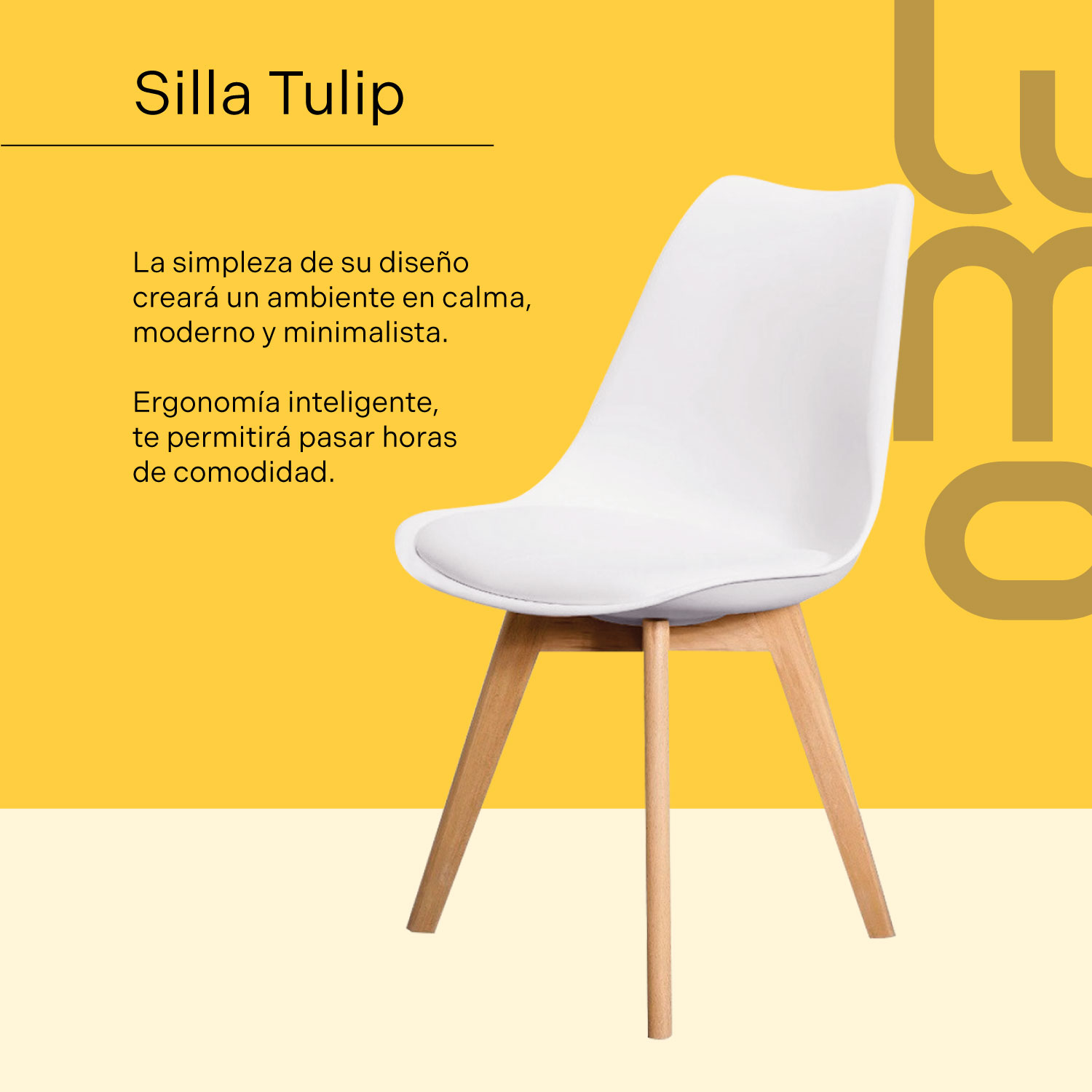 Set/Kit 4 Silla Tulip Eames Acojinada Minimalista Moderna.