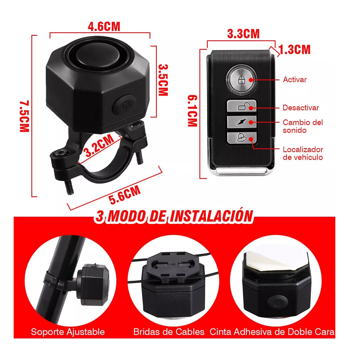 Alarma Para Bicicleta Antirrobo Inalámbrica Control Remoto.