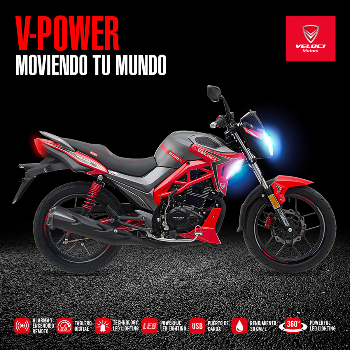 Moto Veloci Razzer GTR 2 200CC Rojo 2021.