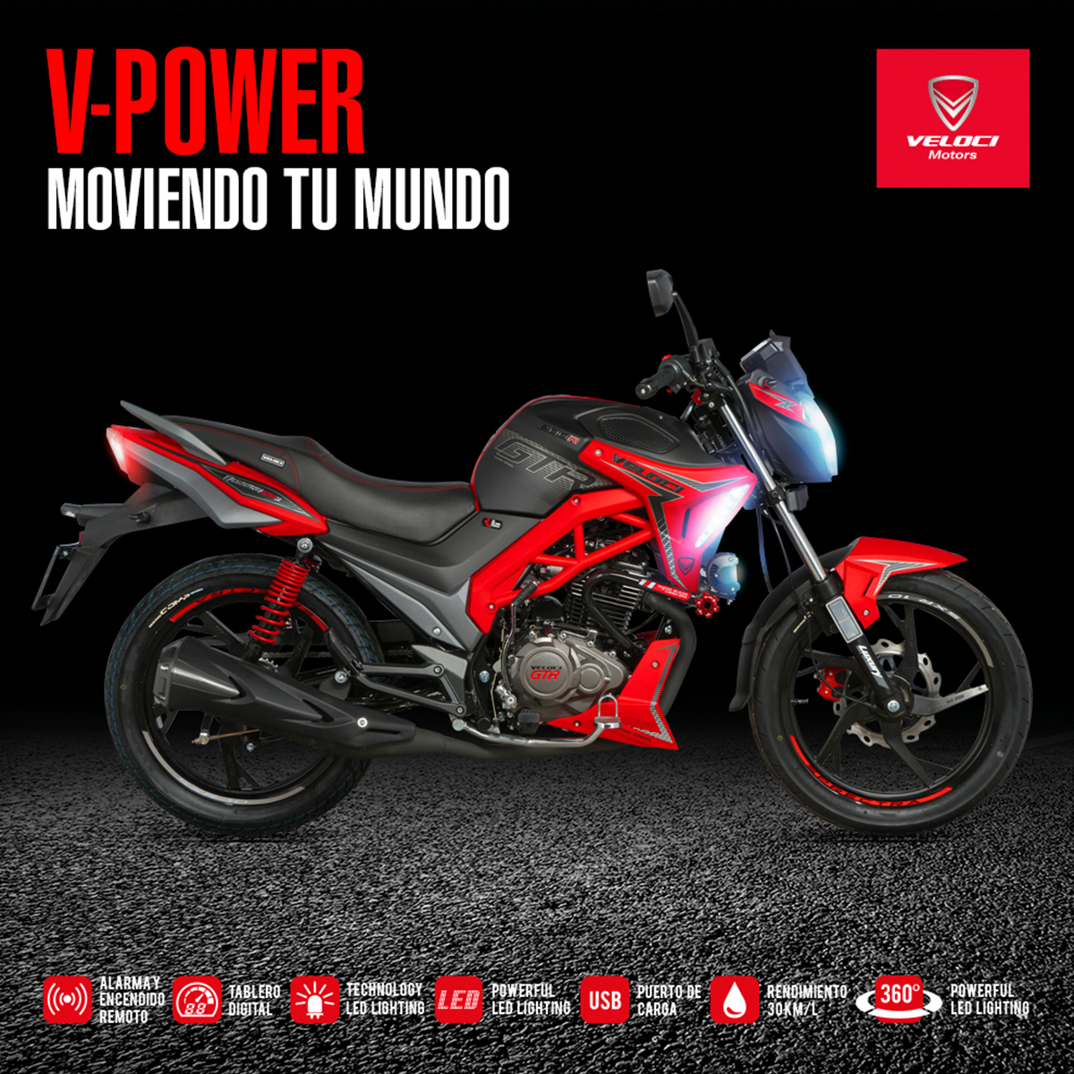Moto Veloci Razzer GTR 3 200CC Rojo Mate 2023.
