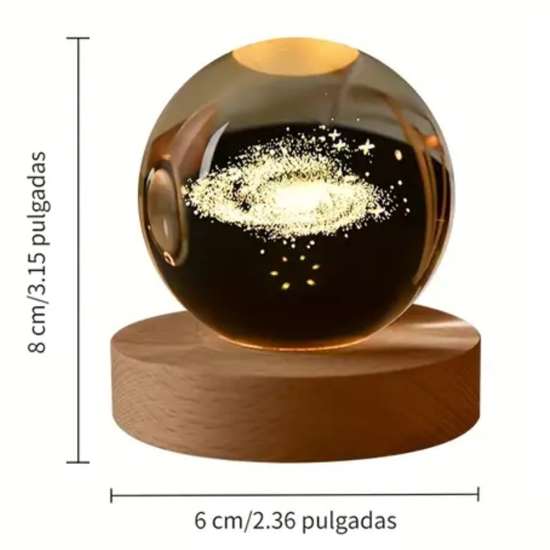 Lampara de noche bola esfera de cristal via lactea.