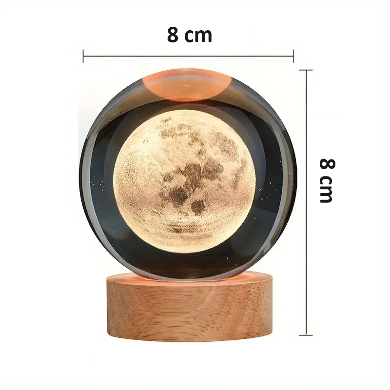 Lampara de noche bola de cristal Luna.