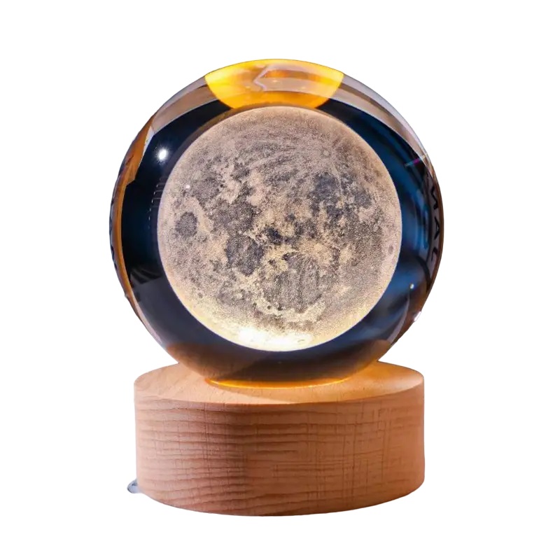 Lampara de noche bola de cristal Luna.