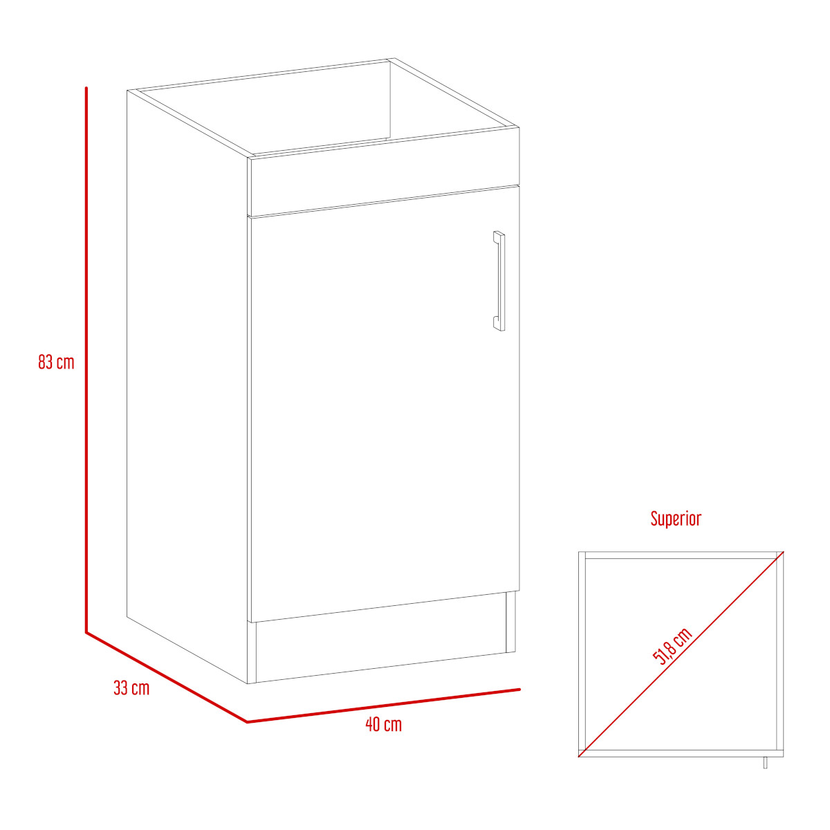 MUEBLE PARA LAVAMANOS ARMABLE CON OVALIN PARA BAÑO MODELO MADRID.