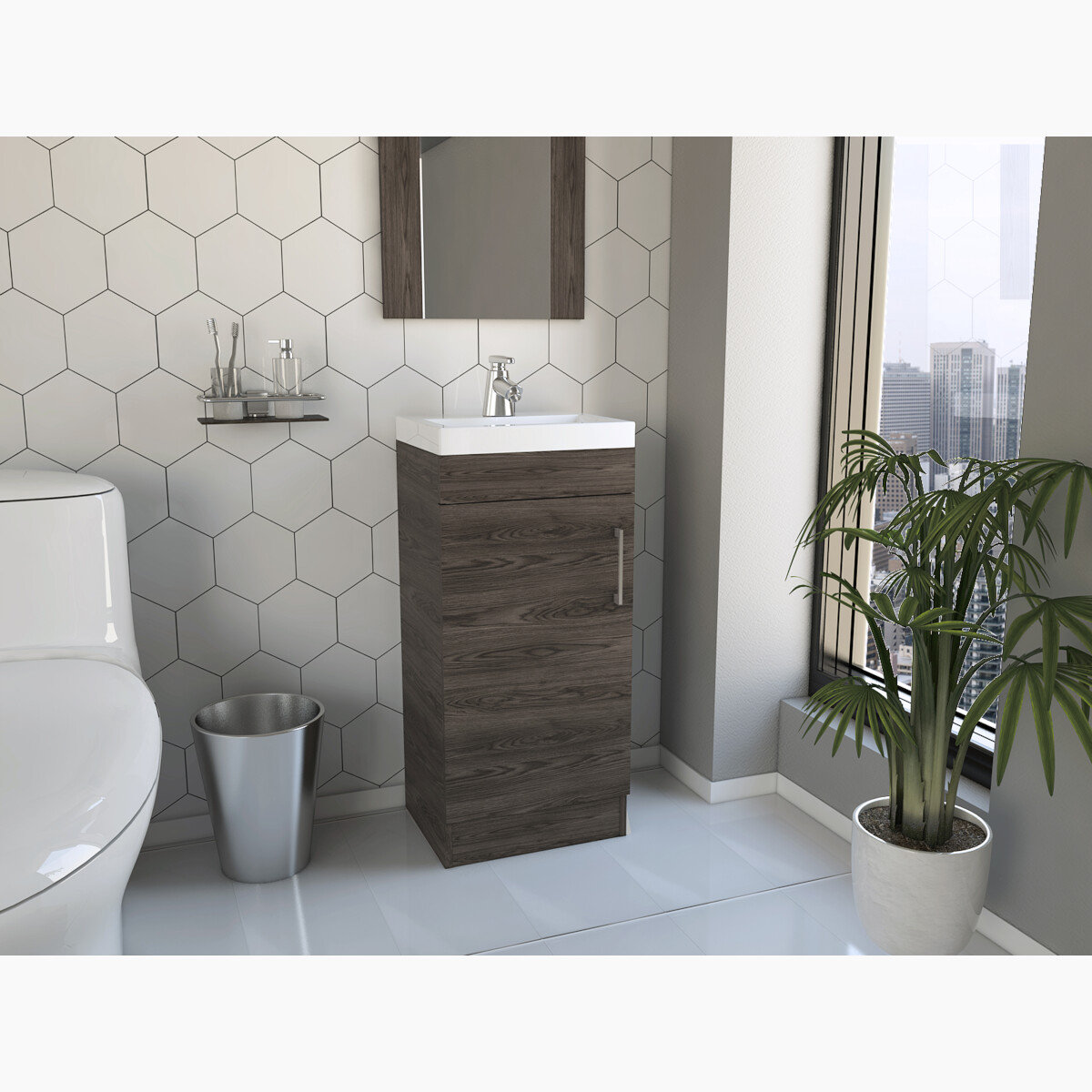 MUEBLE PARA LAVAMANOS ARMABLE CON OVALIN PARA BAÑO MODELO MADRID.