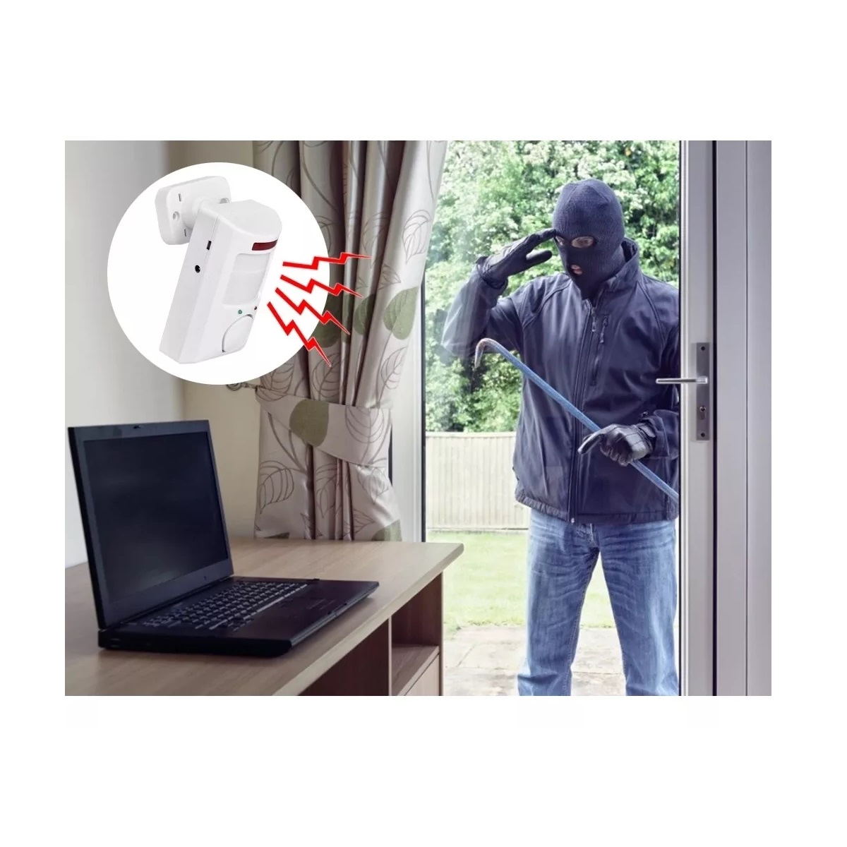 Sensor Detector Movimiento Alarma De Seguridad Inalámbrica.
