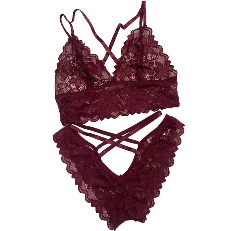 Conjunto lenceria de encaje floral