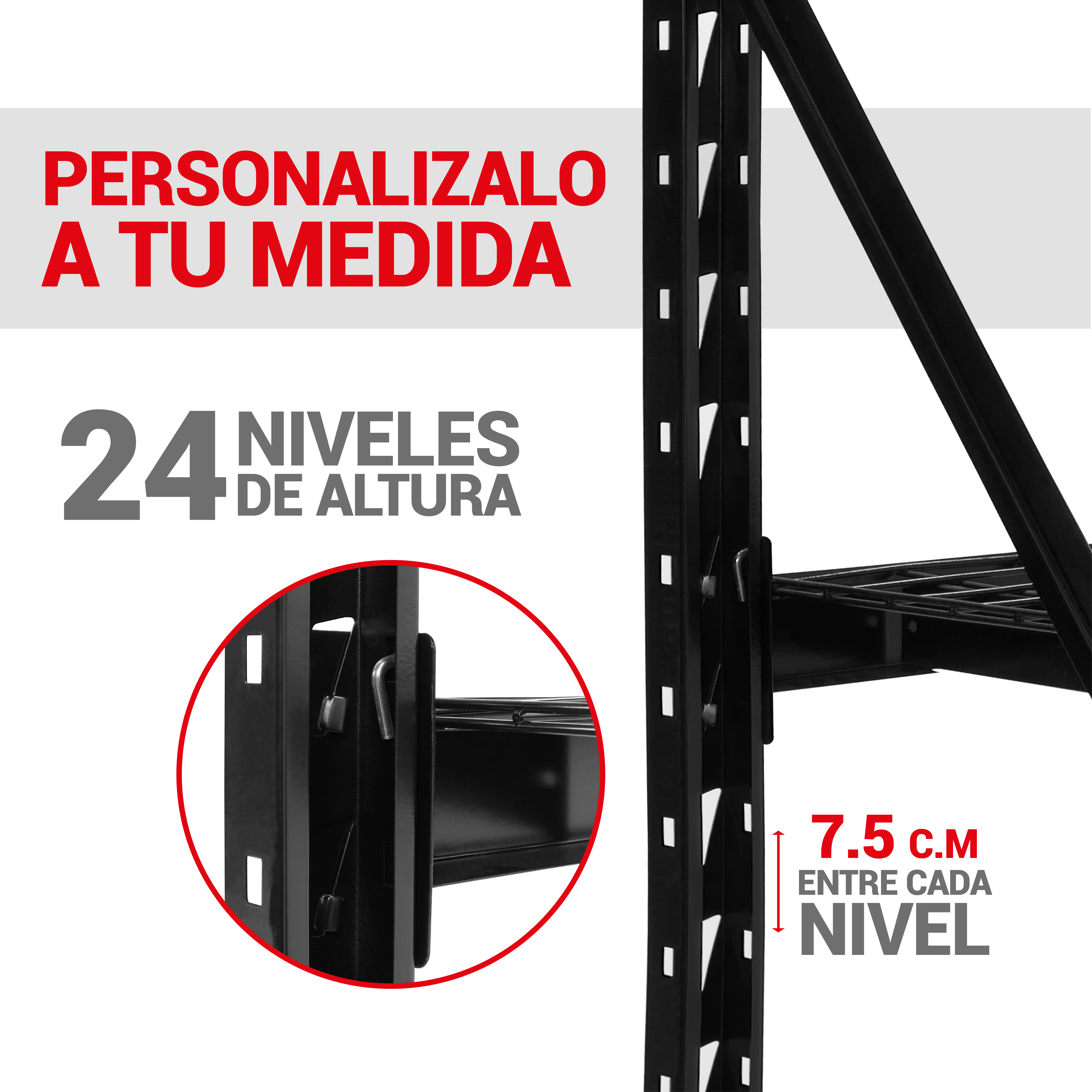 Onof Estante de Acero Soldado Industrial | 3 Niveles | Repisas Ajustables | 2 Toneladas.