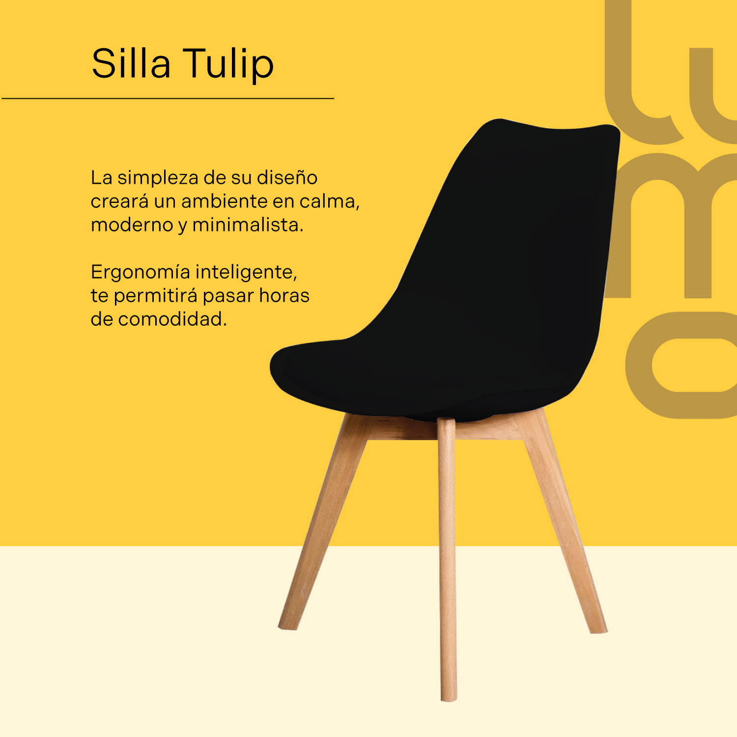 Set/Kit 6 Silla Tulip Eames Acojinada Minimalista Moderna.