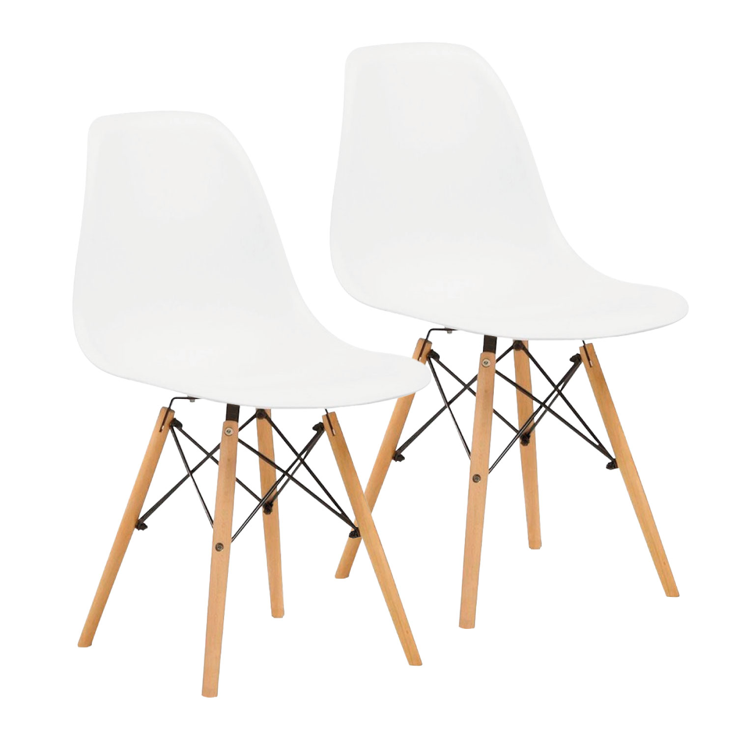 Set/Kit  2 Sillas Eames Estructura Minimalista Reforzada.