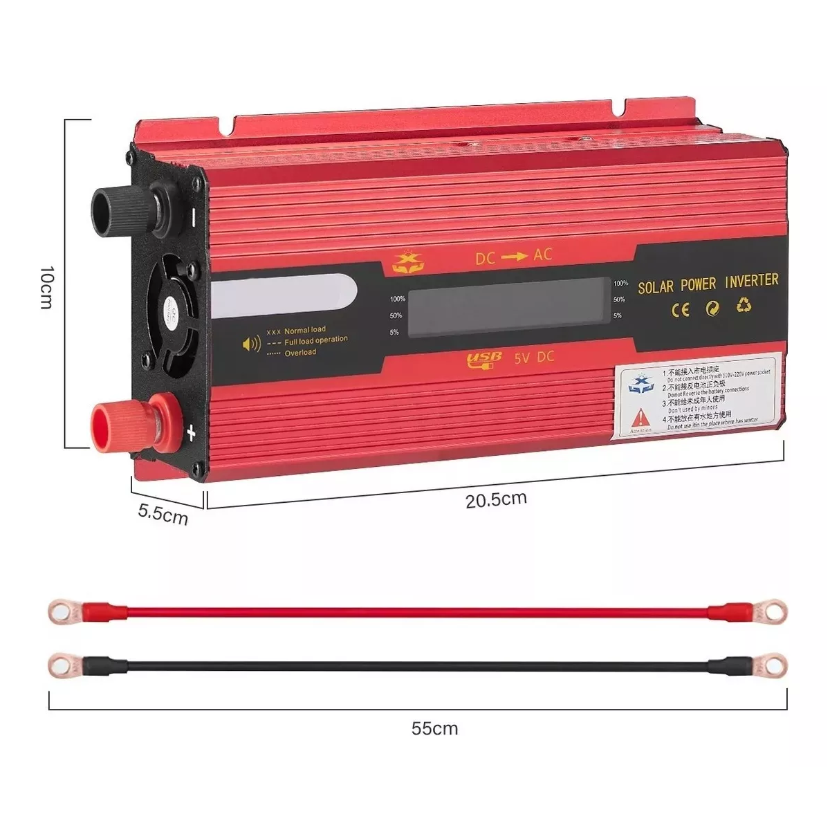 Inversor De Corriente Convertidor Para Auto 4000w- Dc12v/24v.