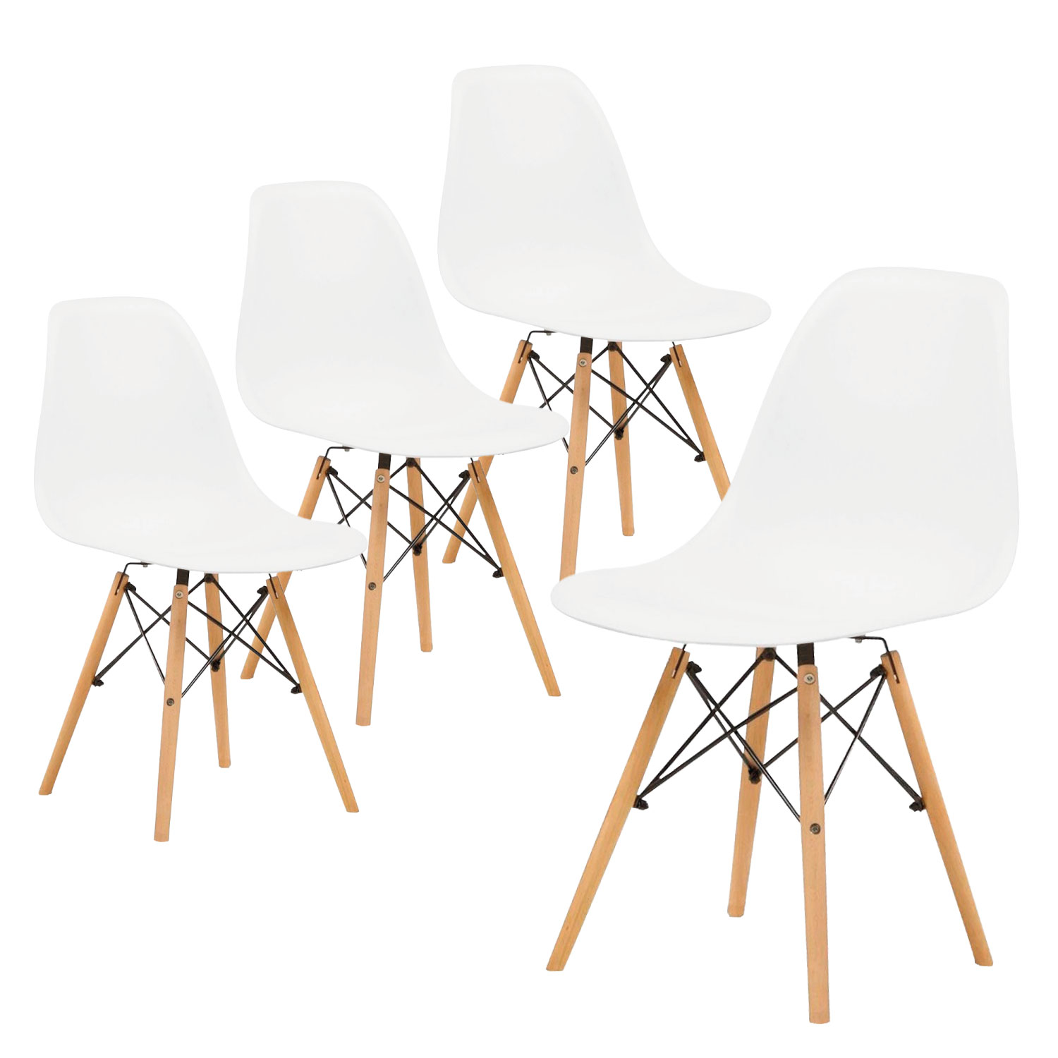 Set/Kit  4 Sillas Eames Estructura Minimalista Reforzada.