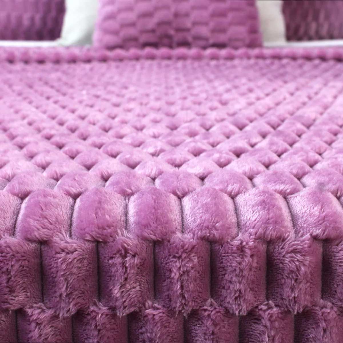Frazada Embo King Size Morado 250x240 cm, ligera, suave, térmica y lavable