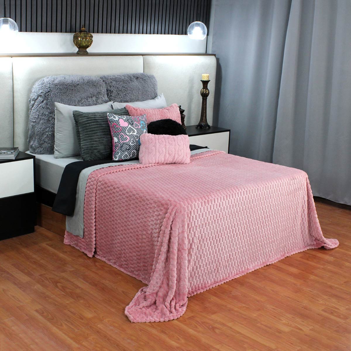 Frazada King Size Ligera Rosa Transpirable Térmico