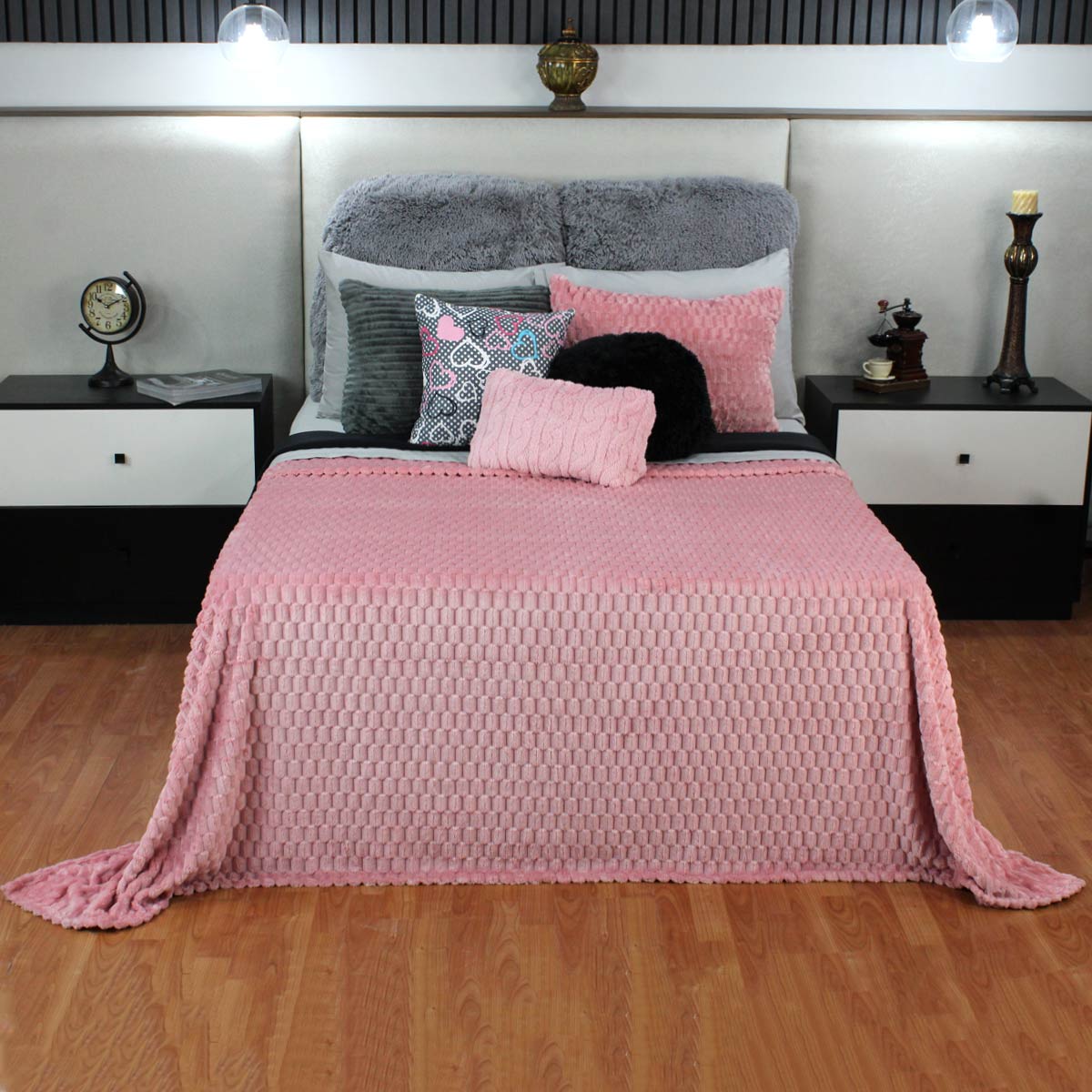 Frazada King Size Ligera Rosa Transpirable Térmico