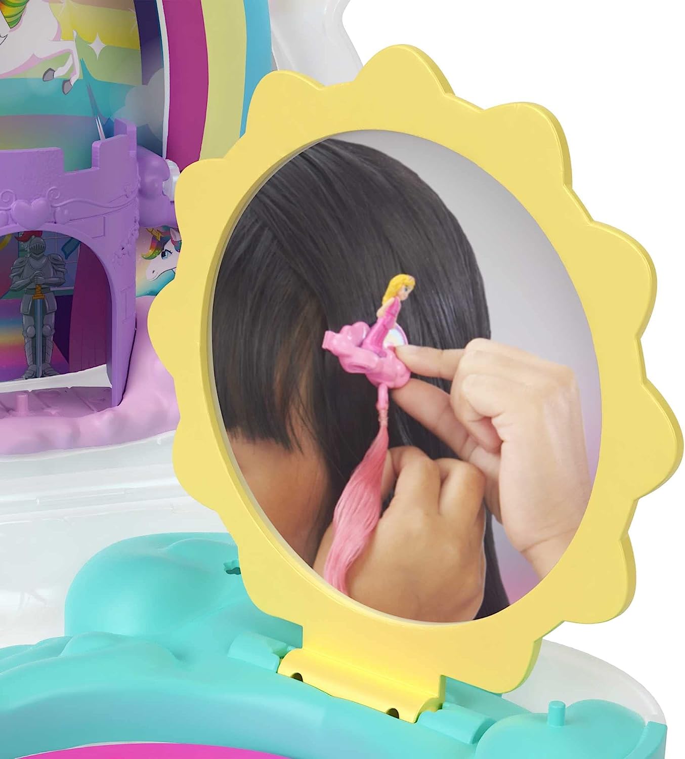Polly Pocket Set De Juego Unicornio Con Salón Arcoíris.