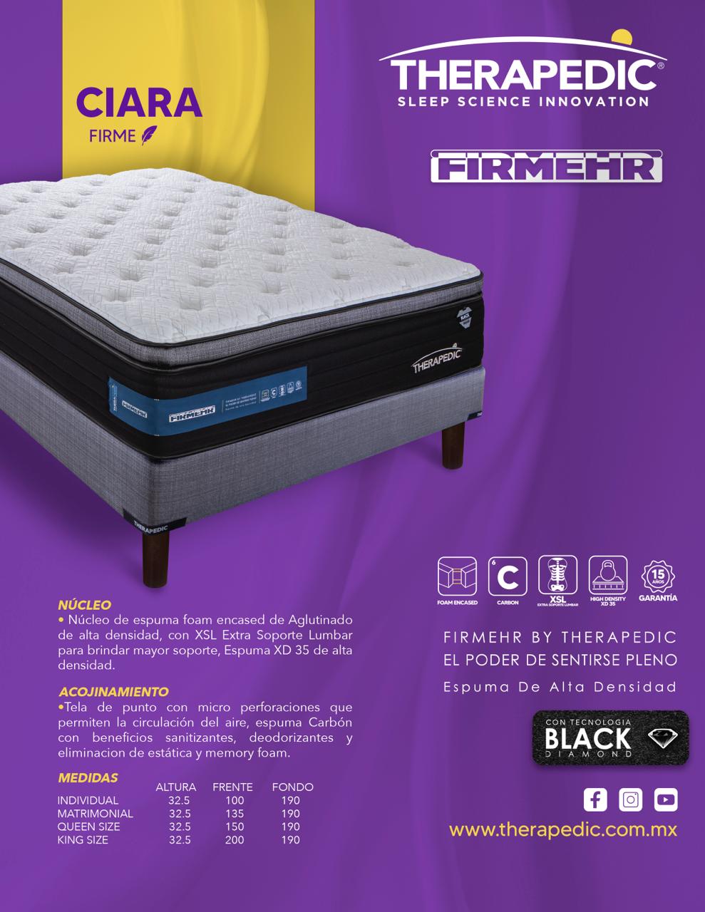 Colchon King Size Therapedic Ciara Firmer Gran Calidad.