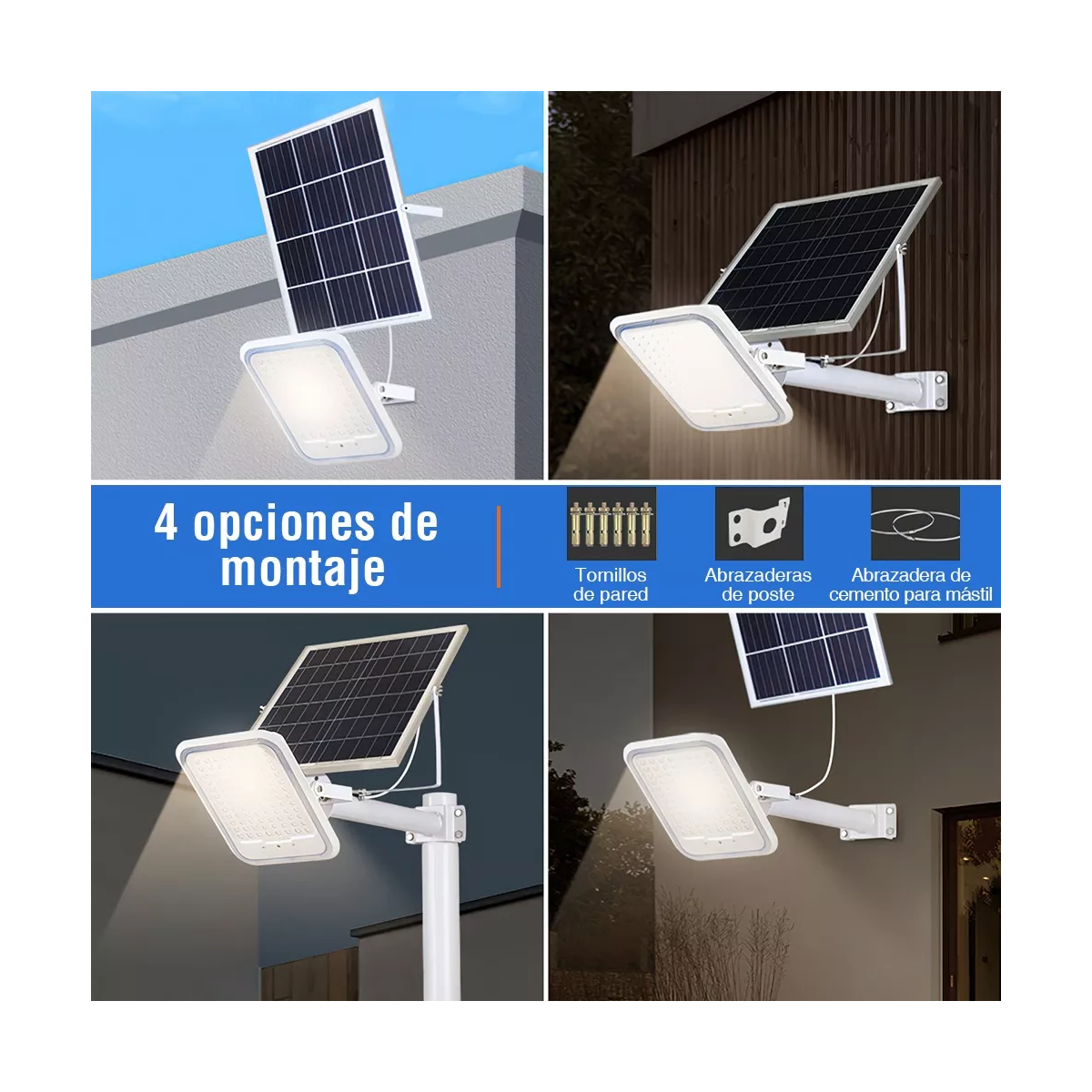 Lámpara Led Solar Luminaria Suburbana Alumbrado Publico 300w Blanco.