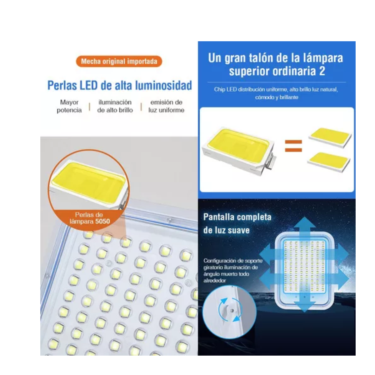 Lámpara Led Solar Luminaria Suburbana Alumbrado Publico 300w Blanco.