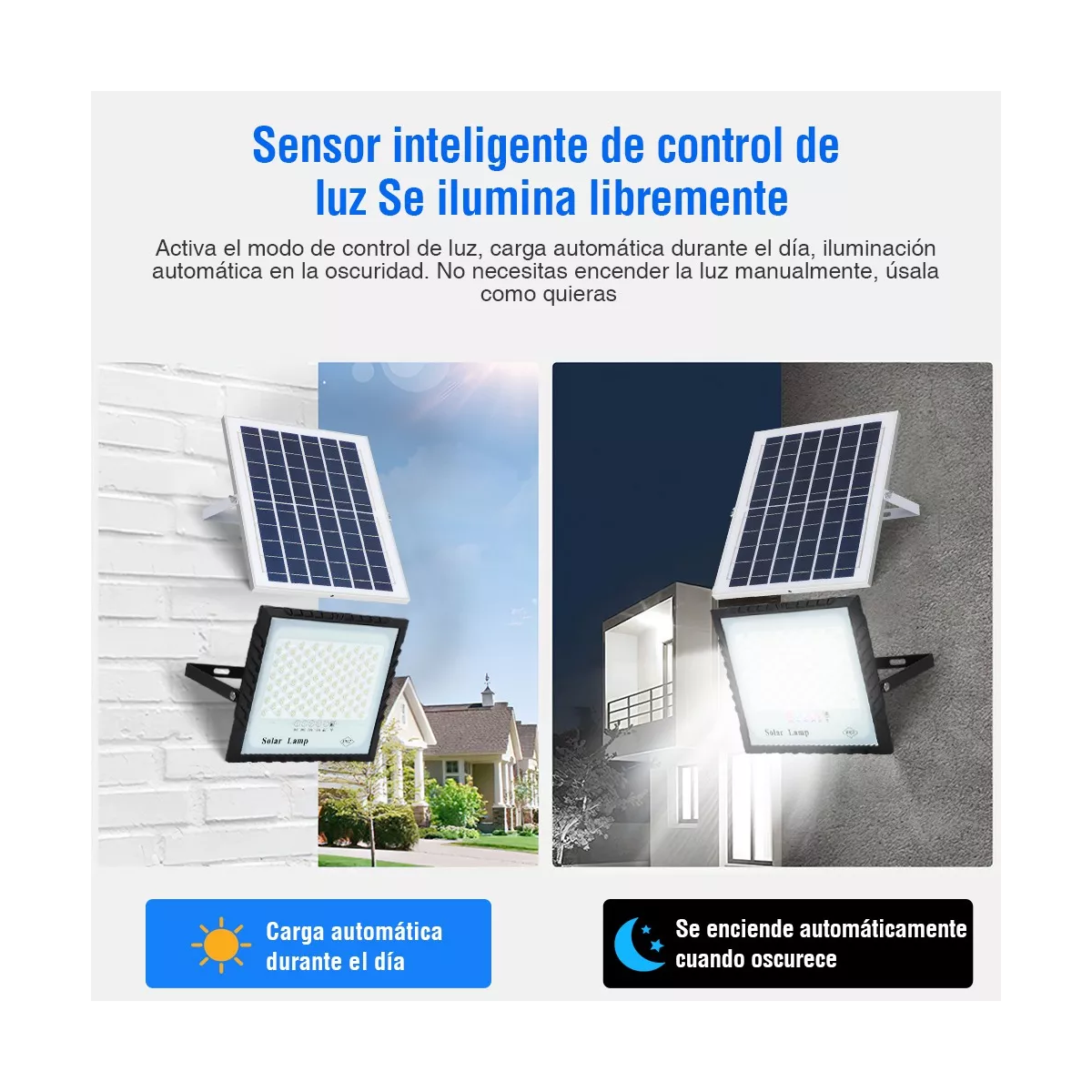 Lámpara Led Solar Luminaria Suburbana Alumbrado 500w Color Blanco.