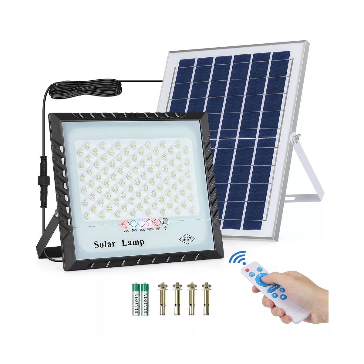 Lámpara Led Solar Luminaria Suburbana Alumbrado 500w Color Blanco.