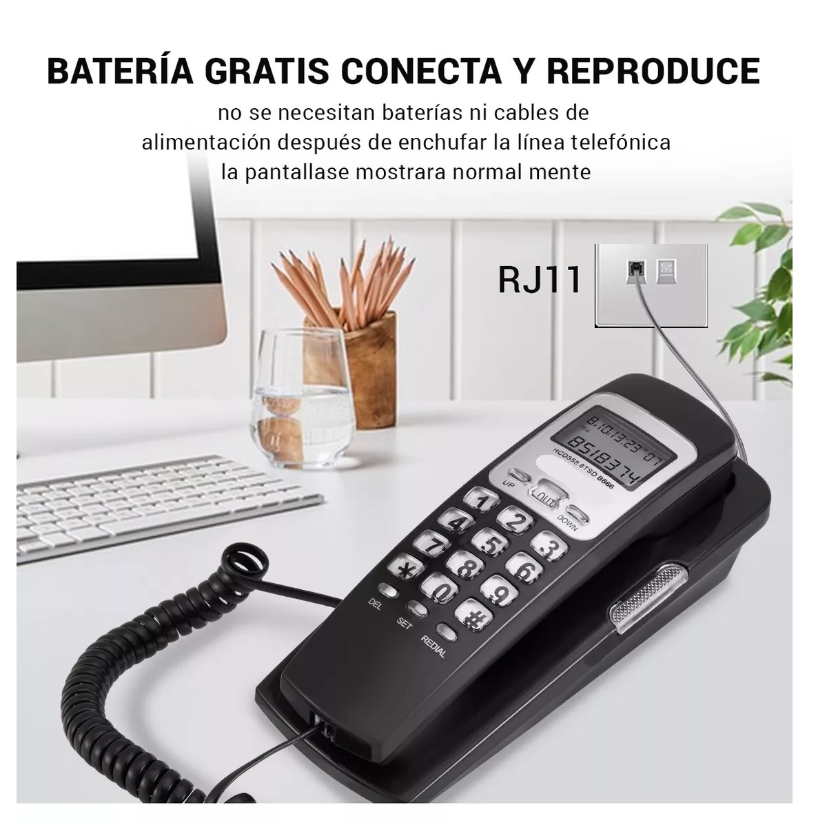 Telefonos Fijos Alambrico Casa Oficina Hotel Lcd Modernphone.