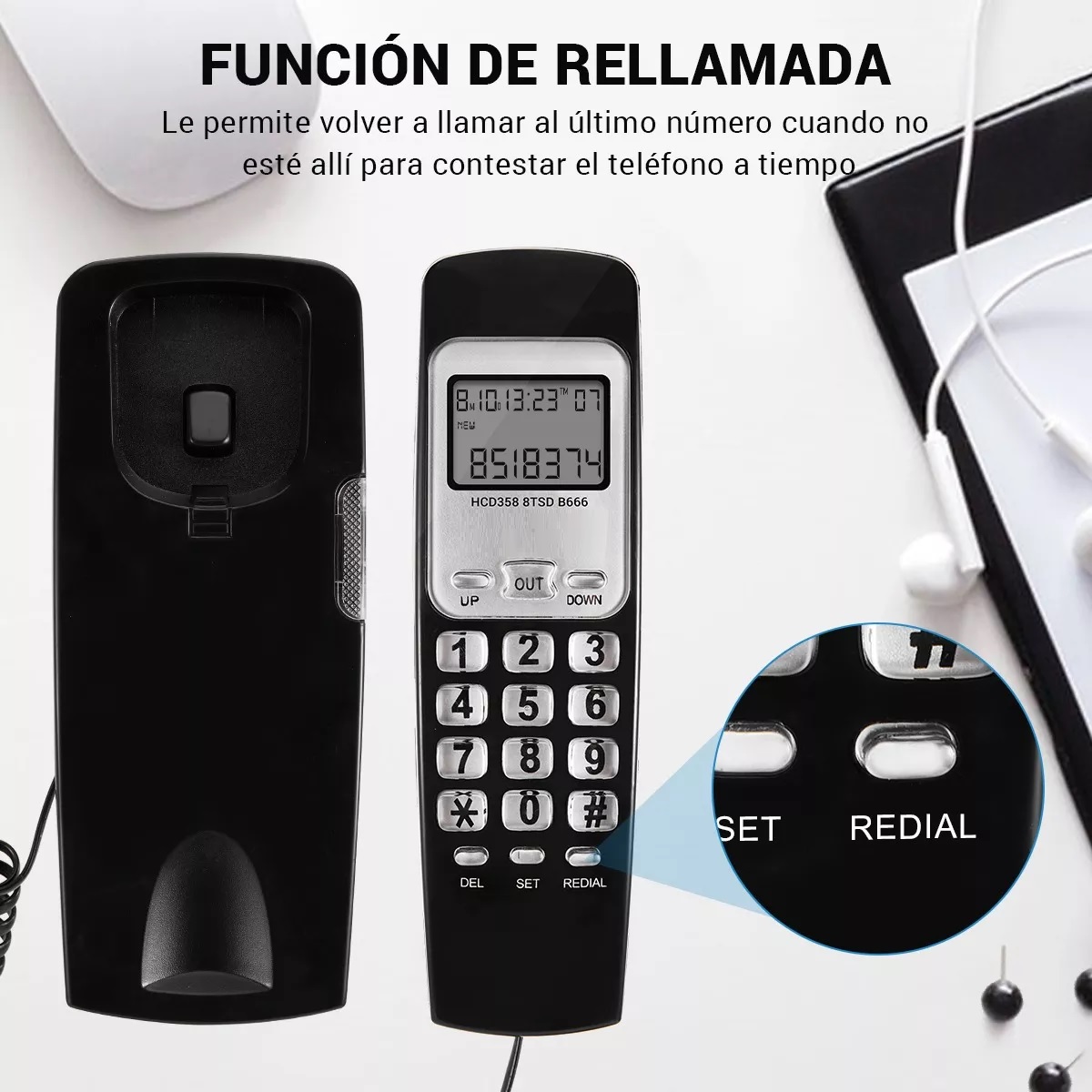 Telefonos Fijos Alambrico Casa Oficina Hotel Lcd Modernphone.