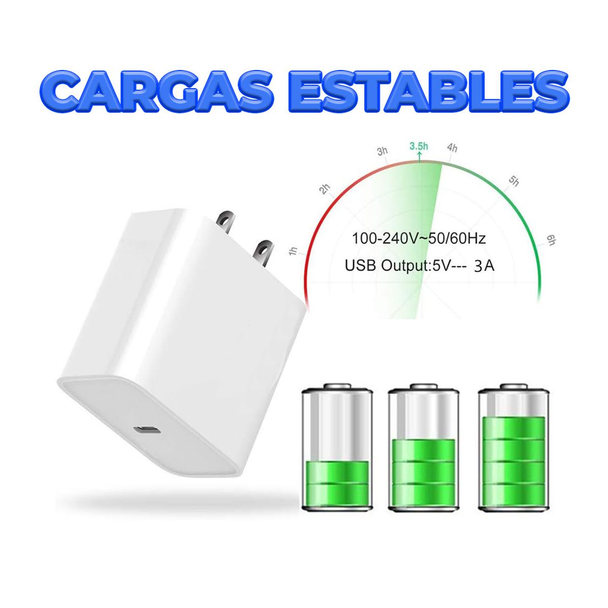 Cargador Rápido 30w Pd Usb Tipo C Elegate Blanco.