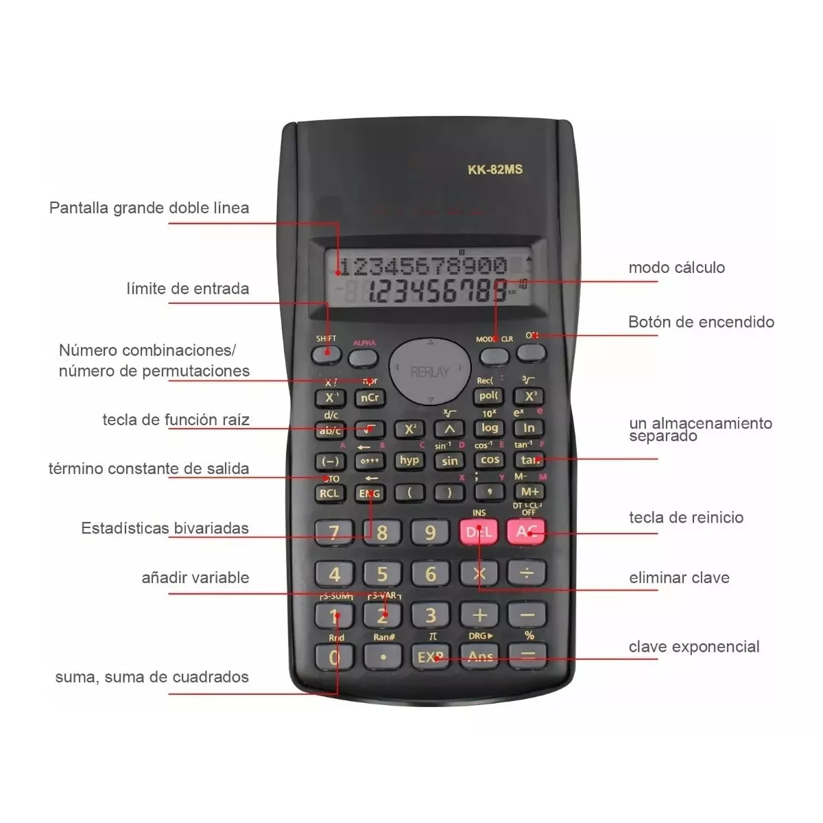 Calculadora Cientifica Escolar Con Baterias 240 Funciones