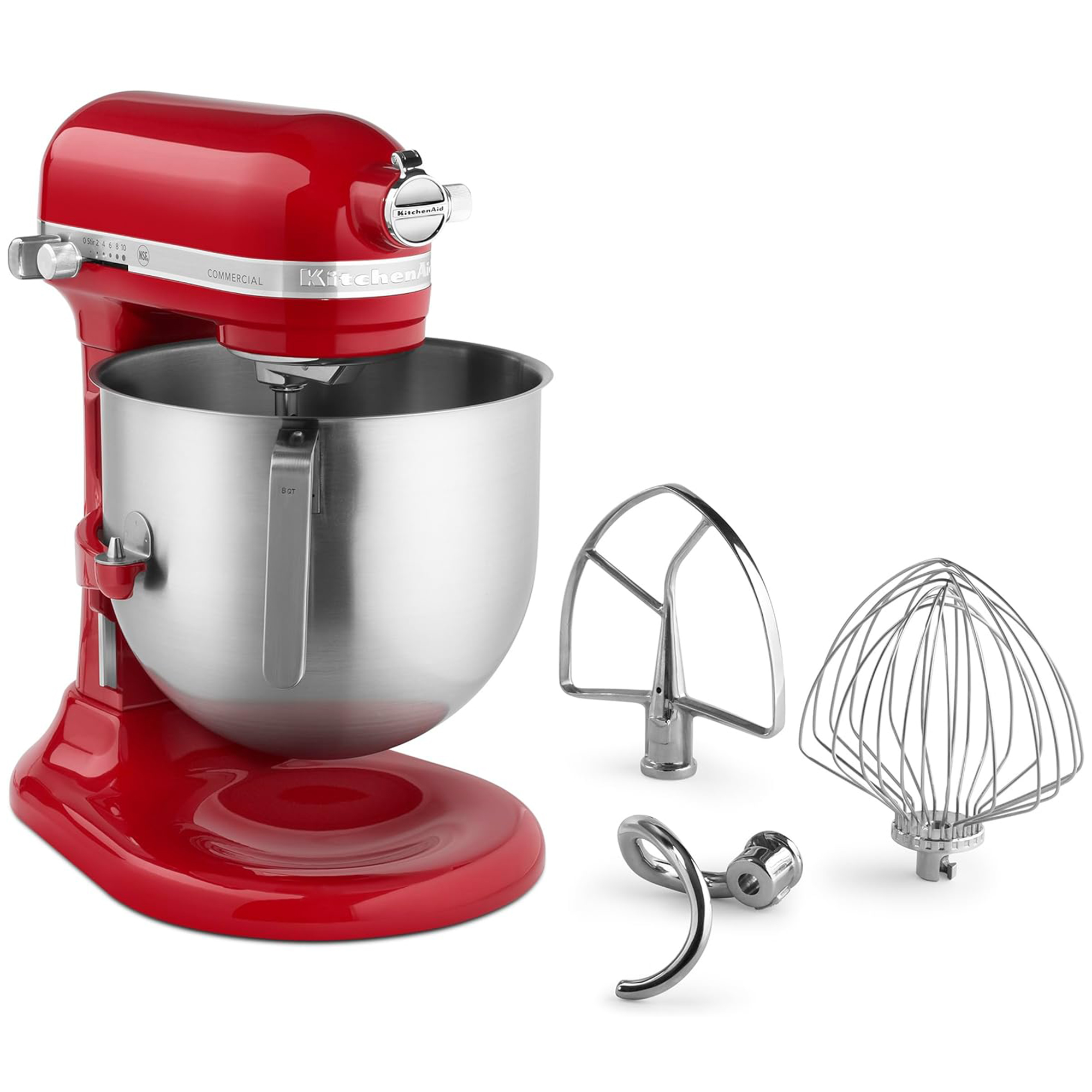 Batidora de Pedestal Comercial KitchenAid Roja KSM8990ER 7.5 L.