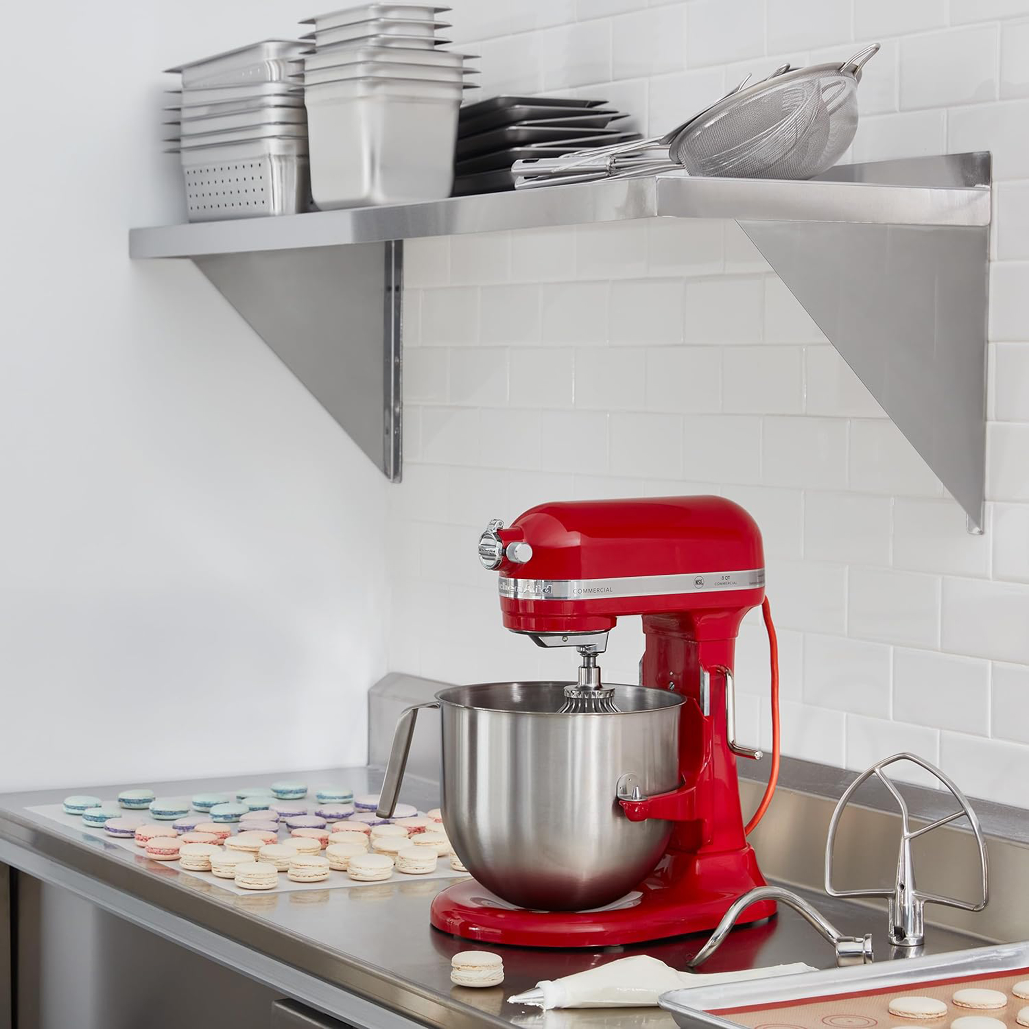 Batidora de Pedestal Comercial KitchenAid Roja KSM8990ER 7.5 L.