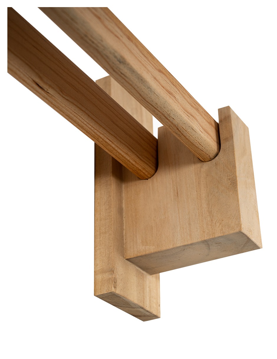 Cortinero Artesanal de Madera Milan  doble 180 .
