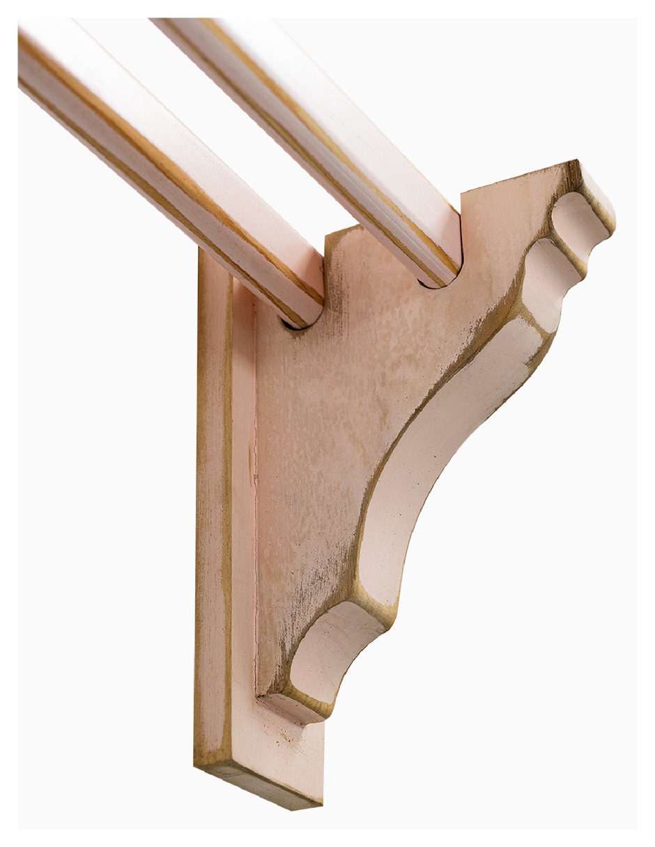 Cortinero Artesanal de Madera Livorno Rosa Doble  180cm .
