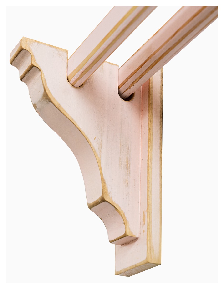 Cortinero Artesanal de Madera Livorno Rosa Doble  180cm .