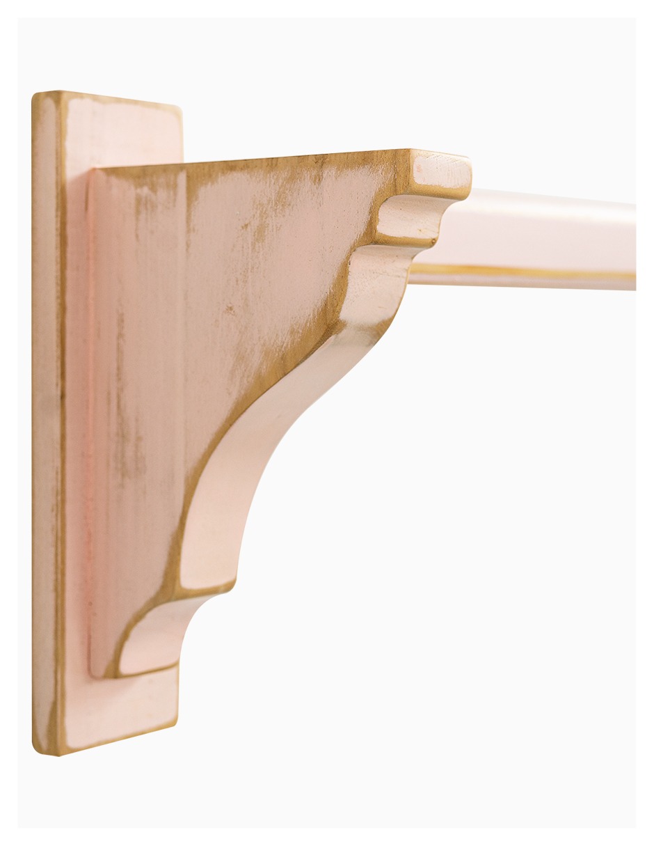 Cortinero Artesanal de Madera Livorno Rosa Doble  180cm .