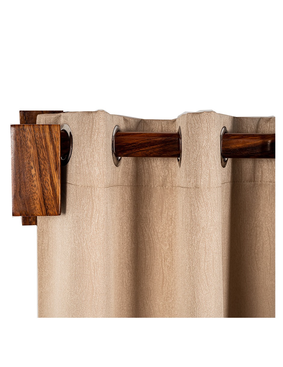 Cortinero Artesanal  de Madera Riviera Parota Sencillo  180 cm .