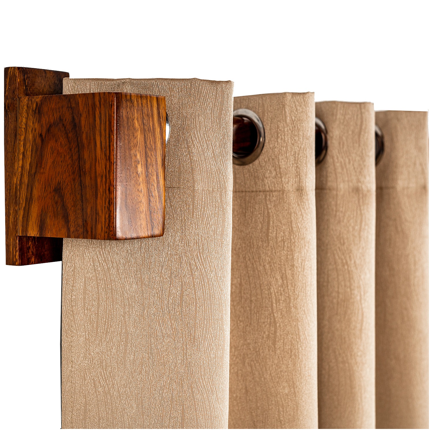 Cortinero Artesanal  de Madera Riviera Parota Sencillo  180 cm .