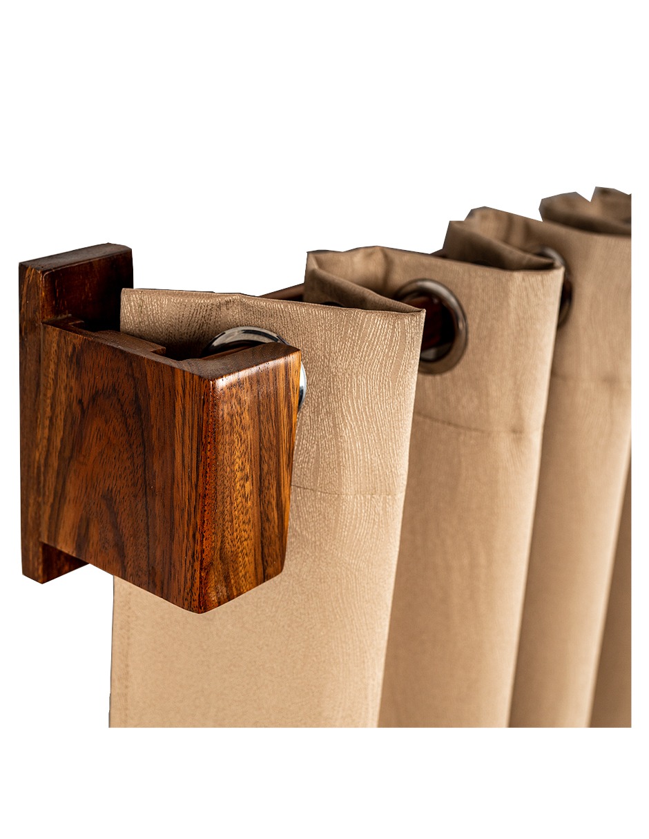 Cortinero Artesanal  de Madera Riviera Parota Sencillo  180 cm .