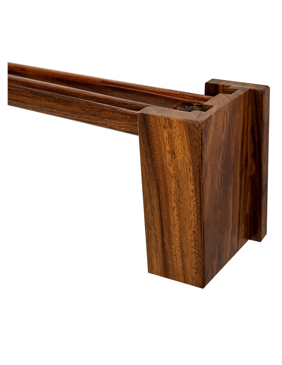 Cortinero Artesanal  de Madera Riviera Alto Parota Doble 240 cm .