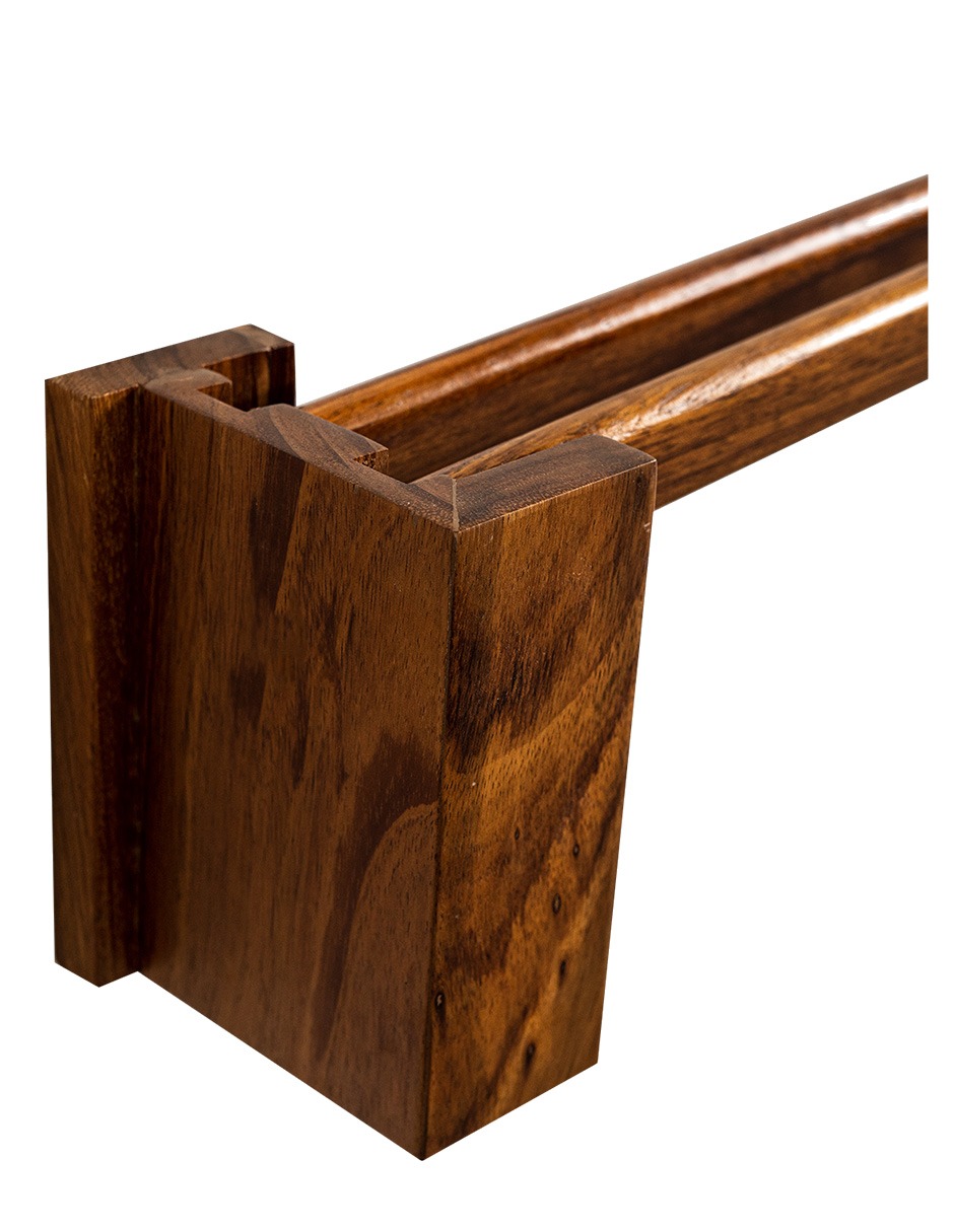 Cortinero Artesanal  de Madera Riviera Alto Parota Doble 240 cm .