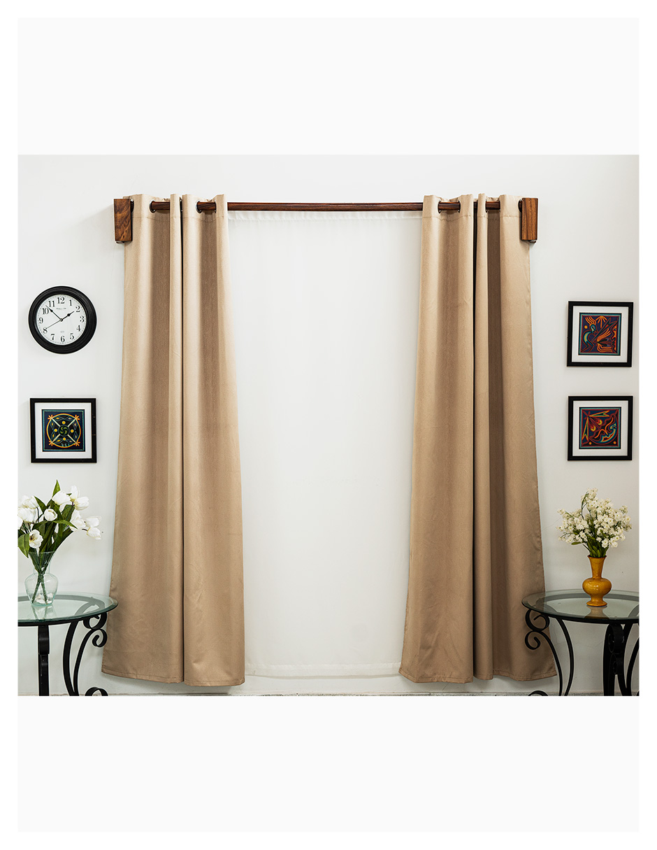 Cortinero Artesanal  de Madera Riviera Alto Parota Doble 240 cm .
