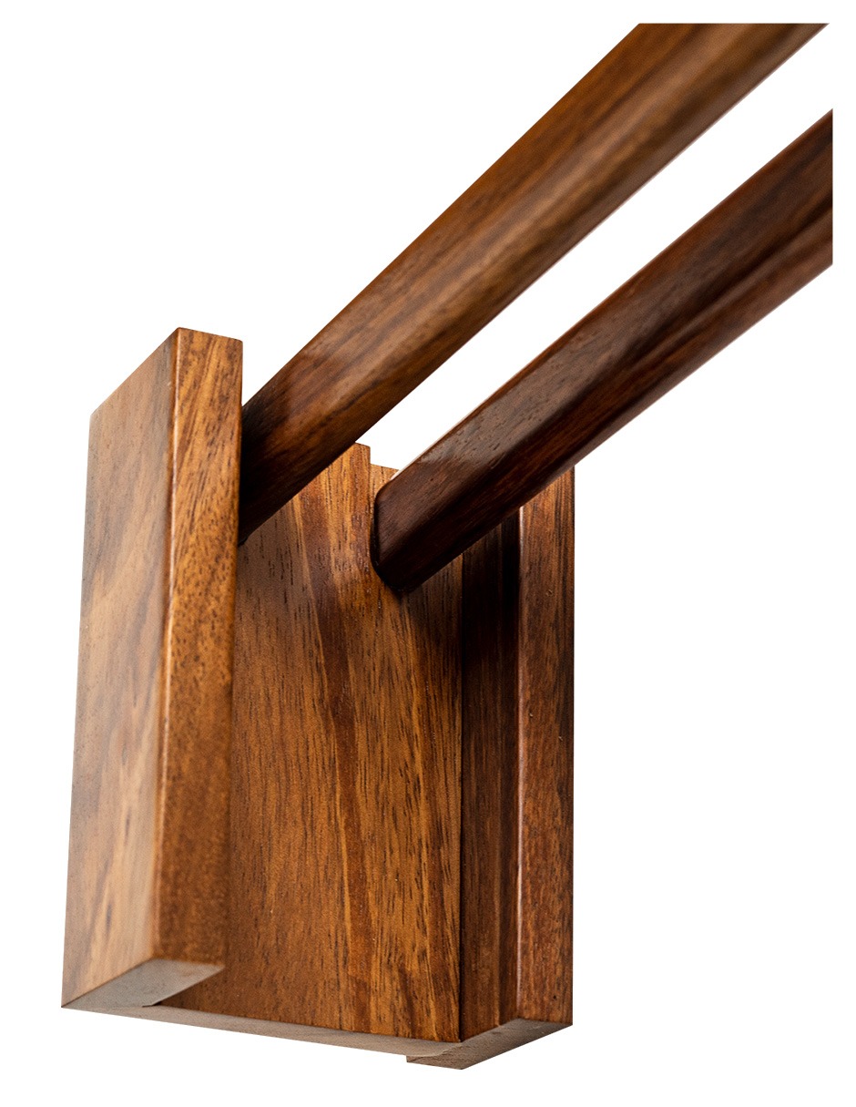 Cortinero Artesanal  de Madera Riviera Alto Parota Doble 240 cm .