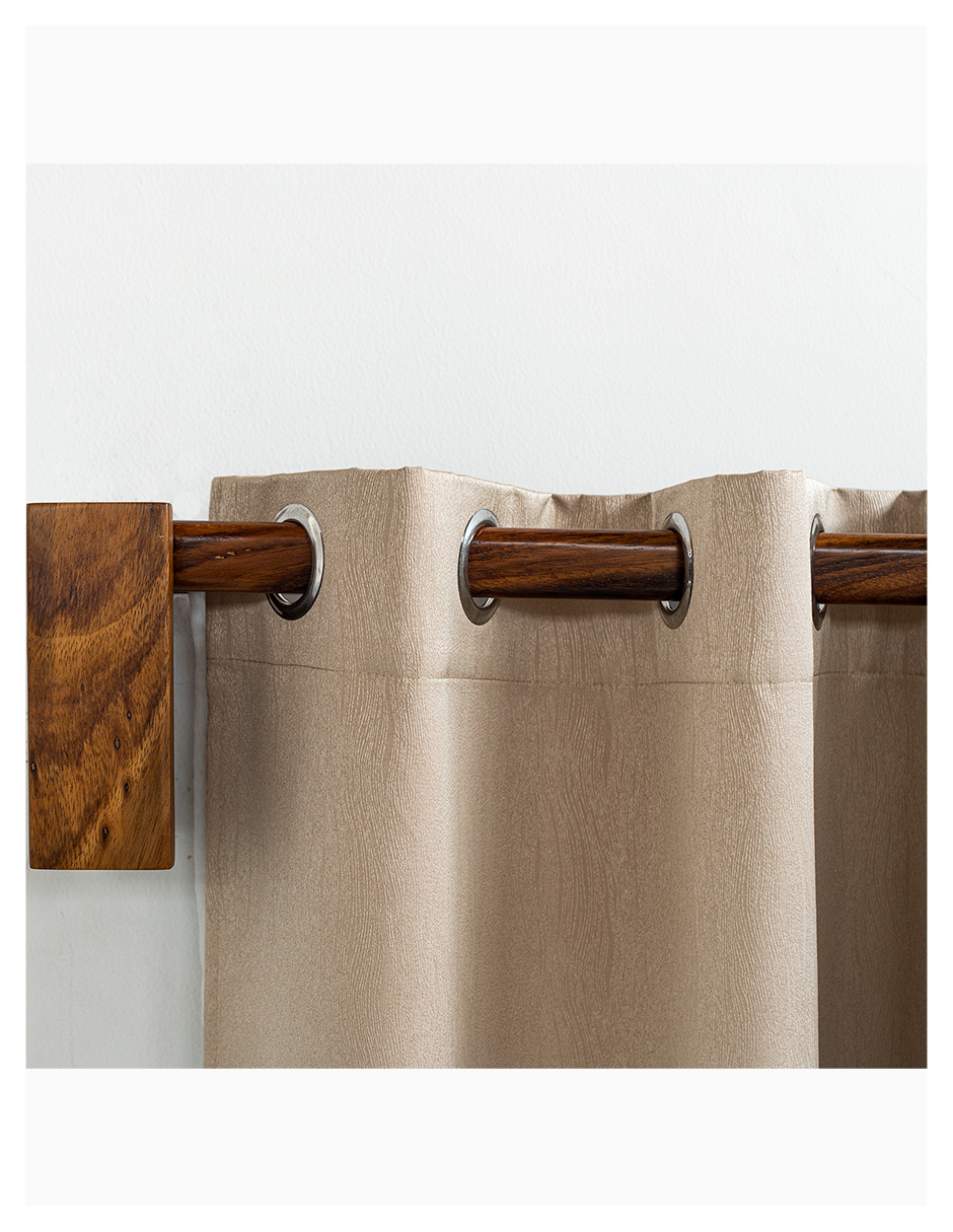 Cortinero Artesanal  de Madera Riviera Alto Parota Doble 240 cm .