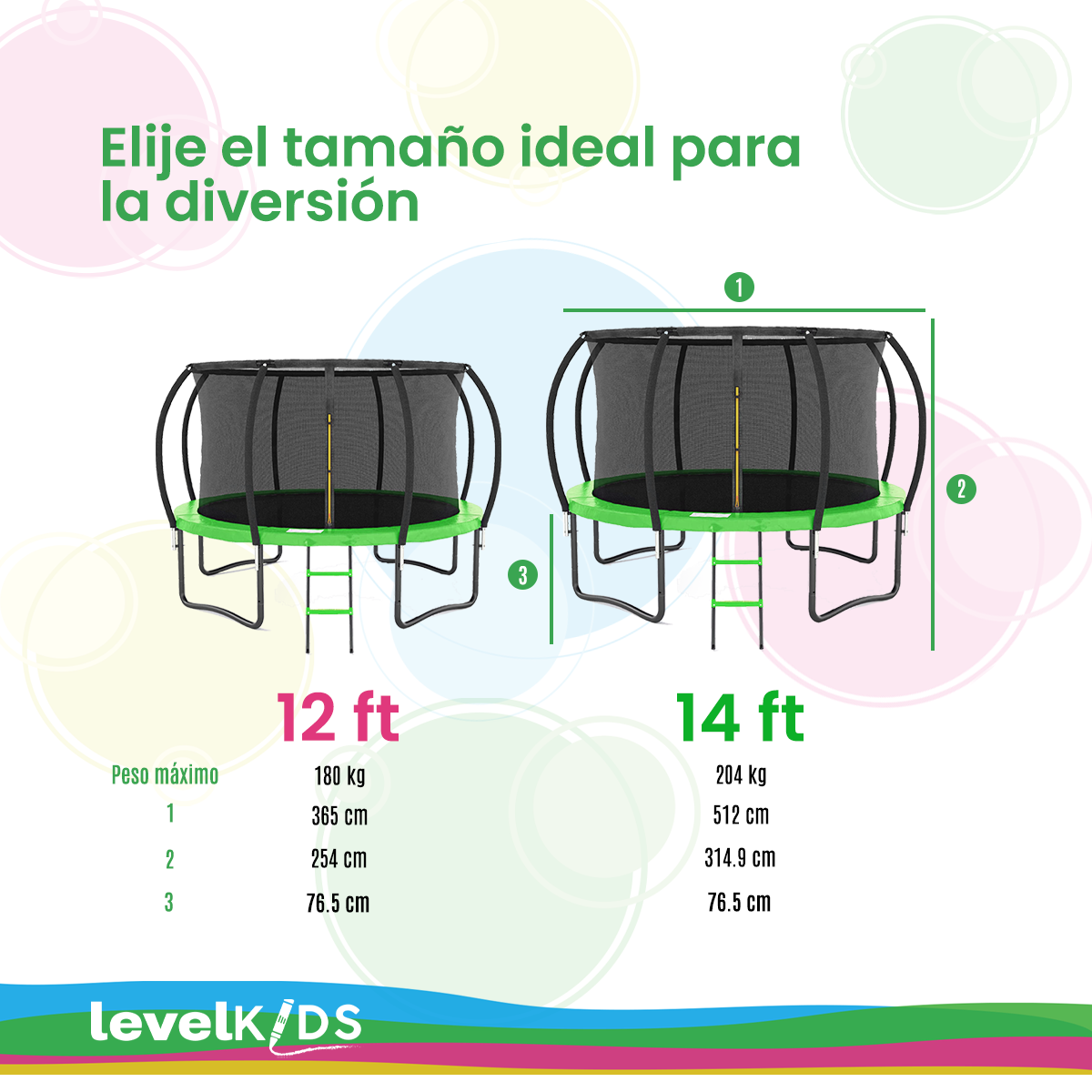 Trampolín Pumpkin De 12 ft Con Escalera, Color Verde.