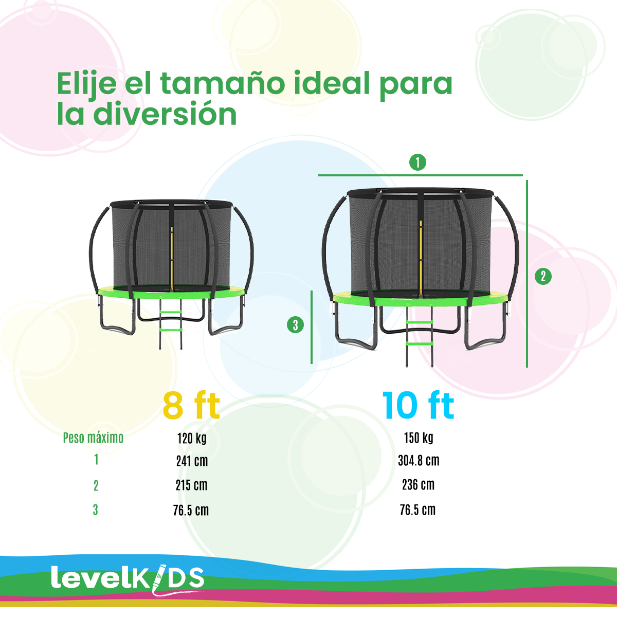 Trampolín Pumpkin De 12 ft Con Escalera, Color Verde.