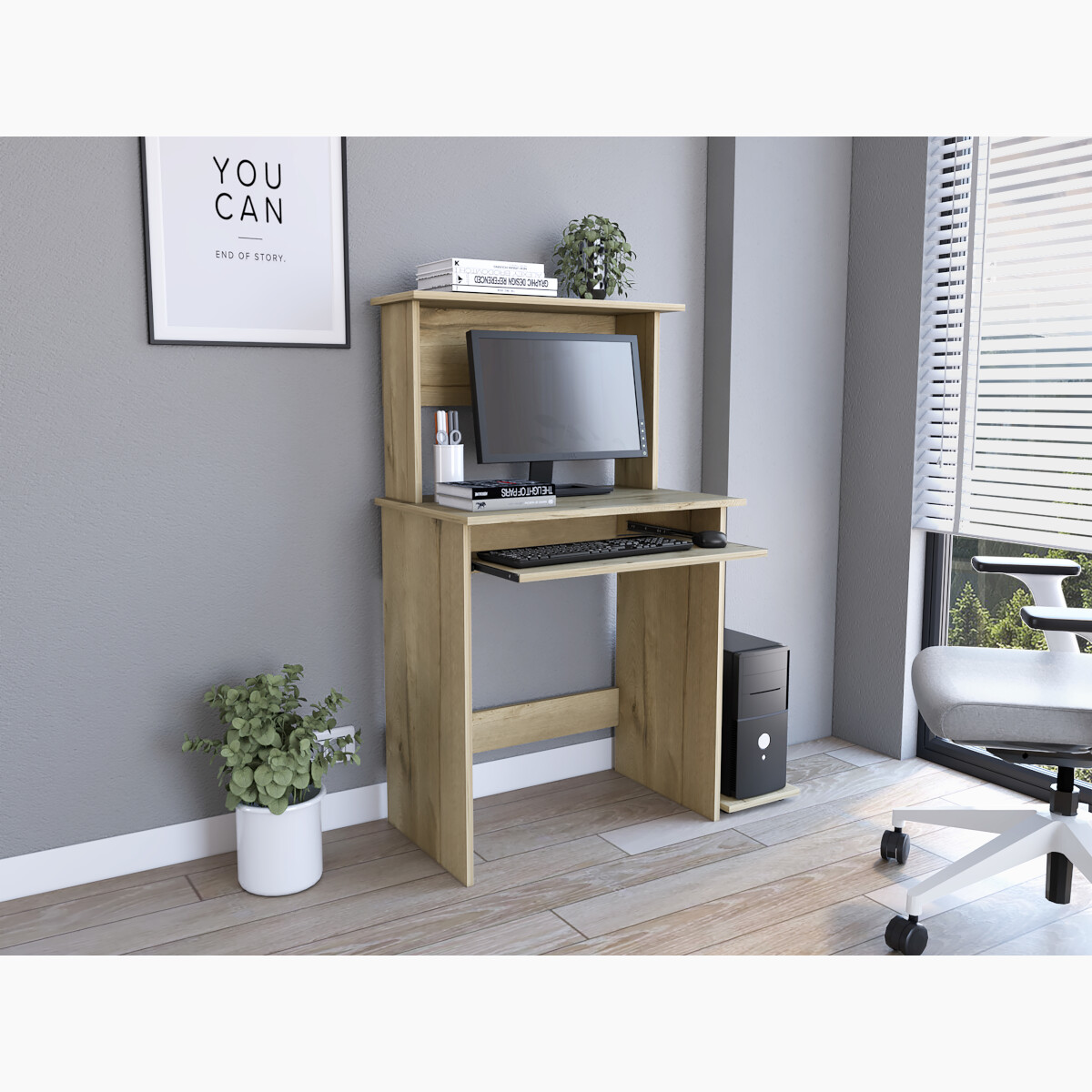 ESCRITORIO PARA COMPUTADORA IDEAL PARA EL HOME OFFICE O LA OFICINA TIENE BASE PARA CPU Y BASE PARA TECLADO.