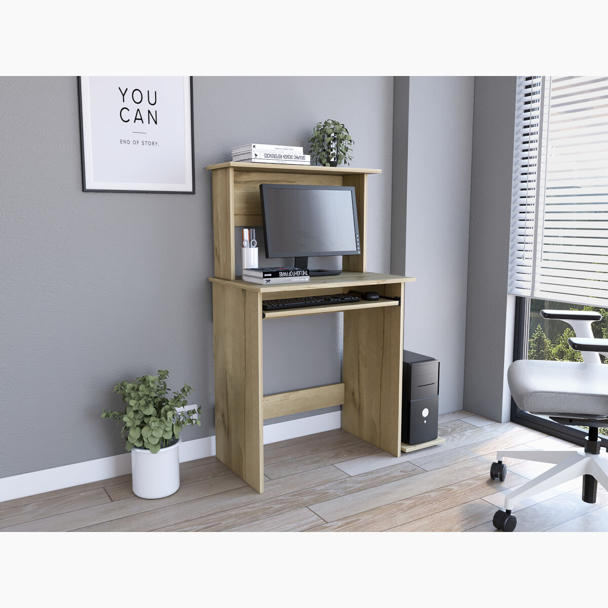 ESCRITORIO PARA COMPUTADORA IDEAL PARA EL HOME OFFICE O LA OFICINA TIENE BASE PARA CPU Y BASE PARA TECLADO.